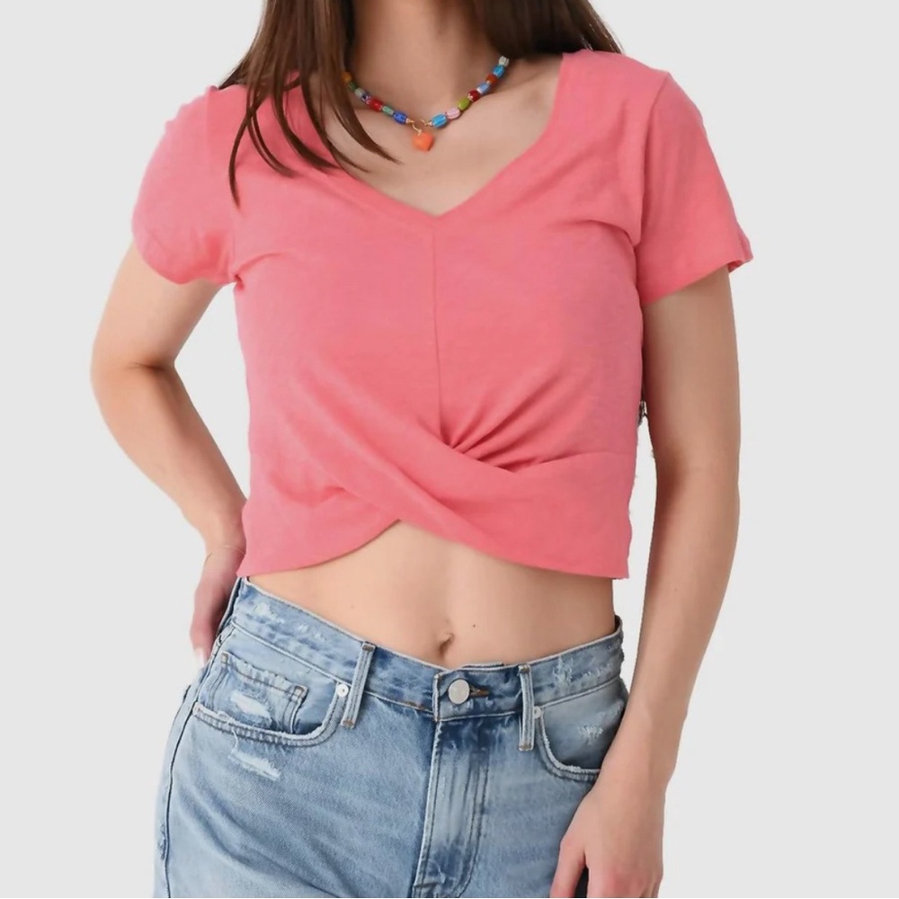 Z SUPPLY twist of fate top in papaya glow size Large NWT